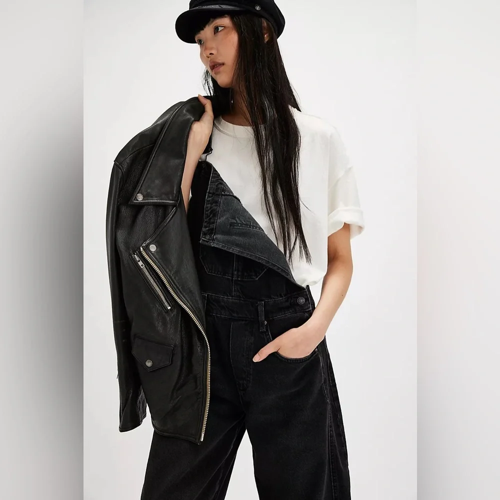 Free People Good Luck Barrel Overalls